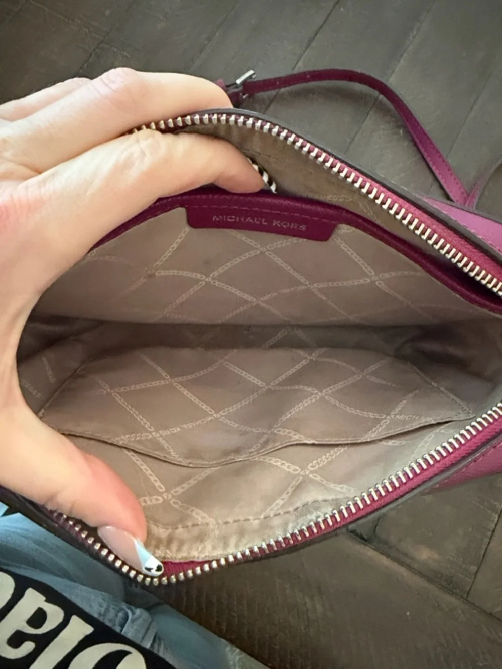 Michael Kors Jet Set Raspberry Saffiano Leather Crossbody with matching wallet